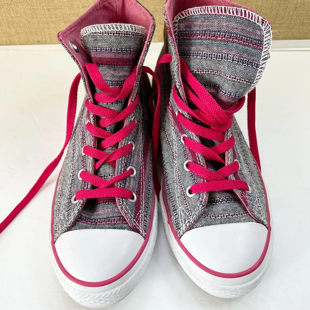 CONVERSE "CHUCK TAYLOR" CT HI in colors BERRY PINK JUNIOR 5.5 - Picture 4 of 14